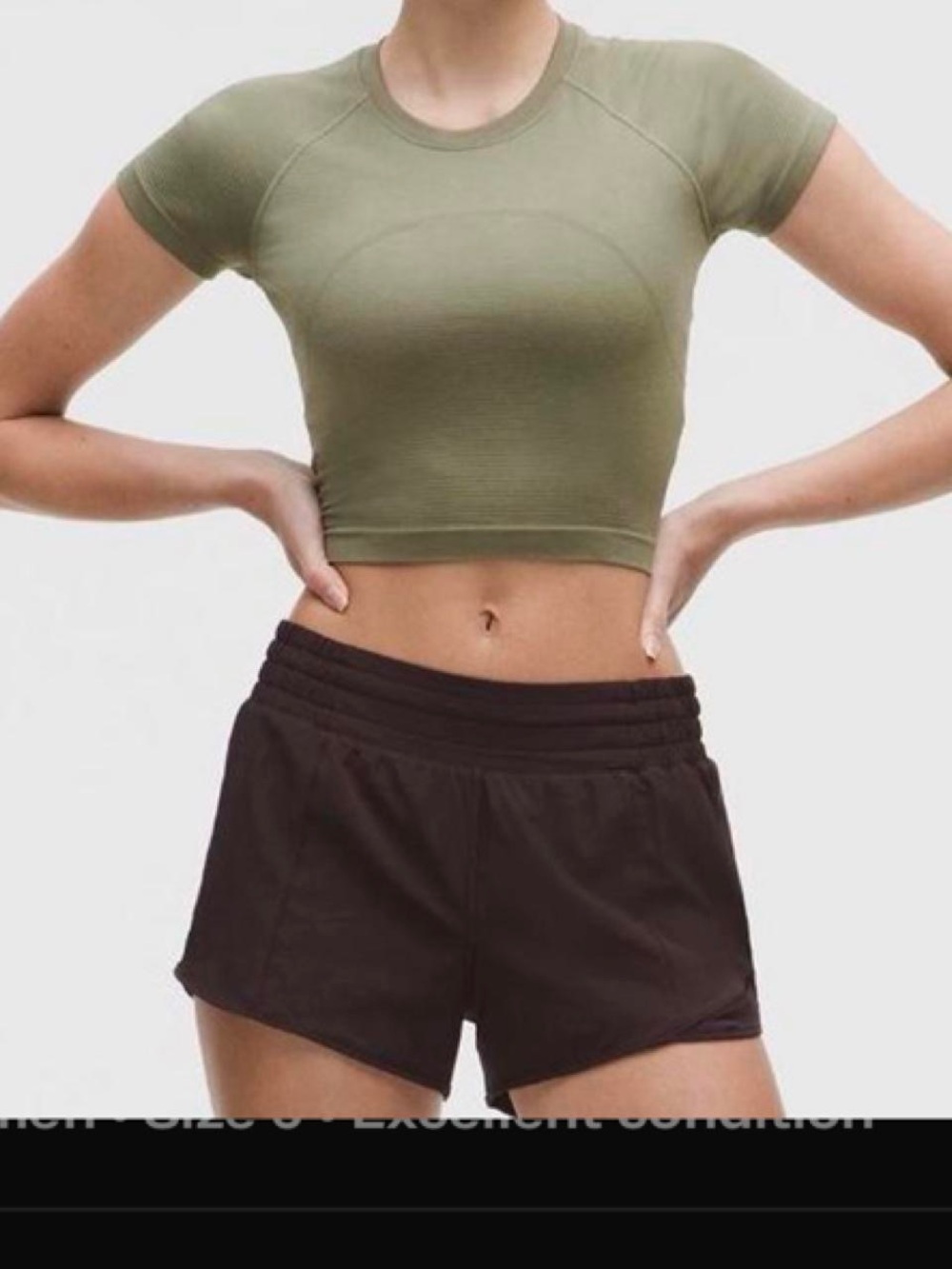 lululemon athletica Olive Green Crop Top - Picture 3 of 3